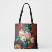 Tote Bag Fleurs en bleu Vase par Anne Vallayer (Devant)