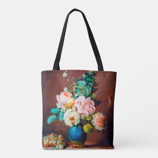 Tote Bag Fleurs en bleu Vase par Anne Vallayer (Dos)