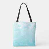 Tote Bag Fleurs en relief bleu glace (Dos)