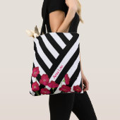 Tote Bag Fleurs et bandes (De près)