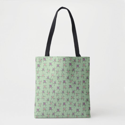 Tote Bag Fleurs et bâtons géométriques sur arrière - plan v (Devant)