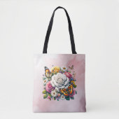 TOTE BAG FLEURS ET BOUTEILLES (Devant)