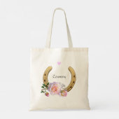 Tote Bag Fleurs et coeur en fer à cheval (Dos)