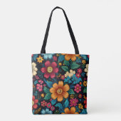 TOTE BAG FLEURS ET FEUILLAGES (Dos)