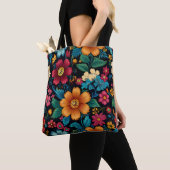 TOTE BAG FLEURS ET FEUILLAGES (De près)