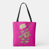 Tote Bag Fleurs et feuilles élégants. (Dos)