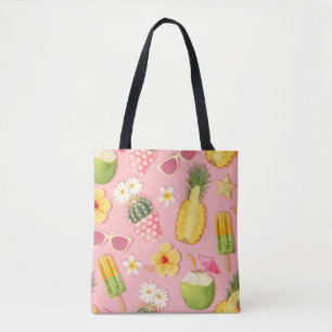 Tote Bag Fleurs et fruits exotiques vintage sans couture mo