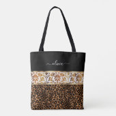 Tote Bag Fleurs et Imprimé Léopard (Dos)