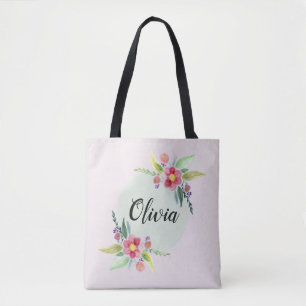 Tote Bag Fleurs et noms de famille Fleurs de printemps et e