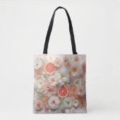 Tote Bag Fleurs et pamplemousses Abstraites (Devant)