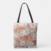 Tote Bag Fleurs et pamplemousses Abstraites (Dos)