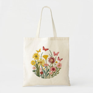 Tote Bag Fleurs et papillons