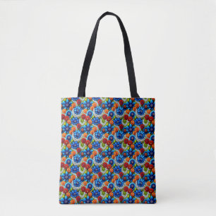 Tote Bag Fleurs et perles lumineuses