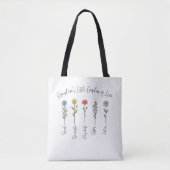Tote Bag Fleurs et petits-enfants - Jardin de grand-mère (Devant)