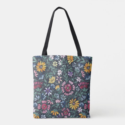 Tote Bag Fleurs et vignes verdoyantes - Plancher forestier (Dos)
