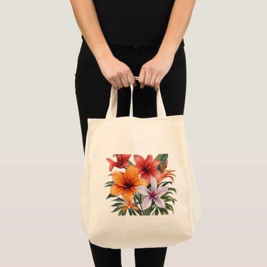 Tote bag Fleurs exotiques (Devant (produit))