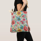 Tote Bag Fleurs fantaisistes (De près)