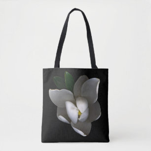 Tote Bag Fleurs   Fleur de Magnolia blanc unique