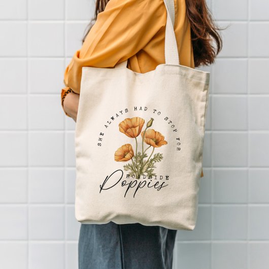 Tote Bag Fleurs Fleurs sauvages rétro de pavot jaune