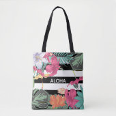 Tote Bag Fleurs florales tropicales Feuilles Chic Botanique (Devant)