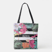 Tote Bag Fleurs florales tropicales Feuilles Chic Botanique (Dos)