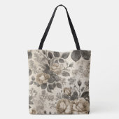 Tote Bag Fleurs grises vintage (Dos)