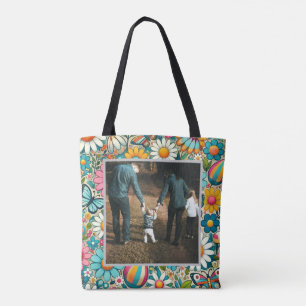 Tote Bag Fleurs Hippies d'Image Personnalisée