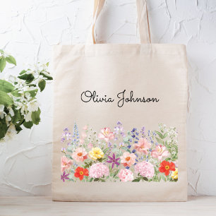Tote Bag Fleurs Jardin Floral Coloré Jolies Personnalisé