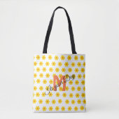 Tote Bag Fleurs jaunes et oranges et blanches (Devant)