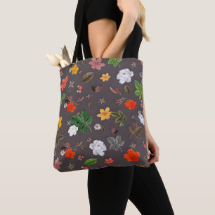 Tote Bag Fleurs jaunes et roses blanches 26