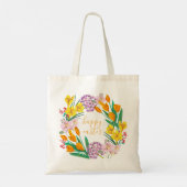 Tote Bag Fleurs jaunes et vertes modernes de printemps joye (Dos)