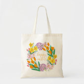 Tote Bag Fleurs jaunes et vertes modernes de printemps joye (Devant)