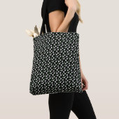 Tote Bag Fleurs joyeuses noires (De près)