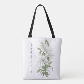 Tote Bag Fleurs Lys Blanches Personnalisées (Dos)