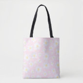 Tote Bag Fleurs marguerites blanches Florales roses (Devant)