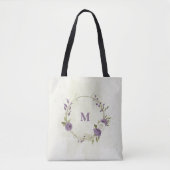 Tote Bag fleurs mauves et blanches (Devant)
