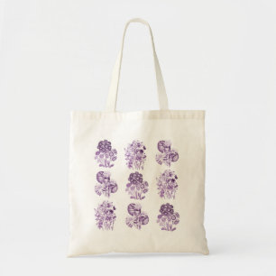 Tote Bag Fleurs monochromes en violet