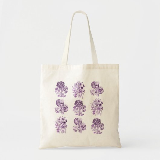 Tote Bag Fleurs monochromes en violet (Devant)