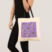 Tote Bag Fleurs monochromes sur arrière - plan lilas (Devant (produit))