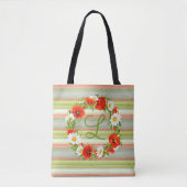 Tote Bag Fleurs Monogrammes Fleurs de marguerites personnal (Devant)