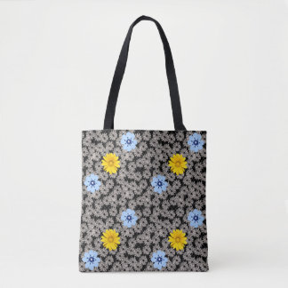 Tote Bag Fleurs motif 19.b. BG noir
