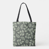 Tote Bag Fleurs motif vert printemps (Dos)