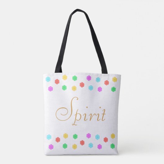 Tote Bag Fleurs multicolores modernes en blanc (Dos)