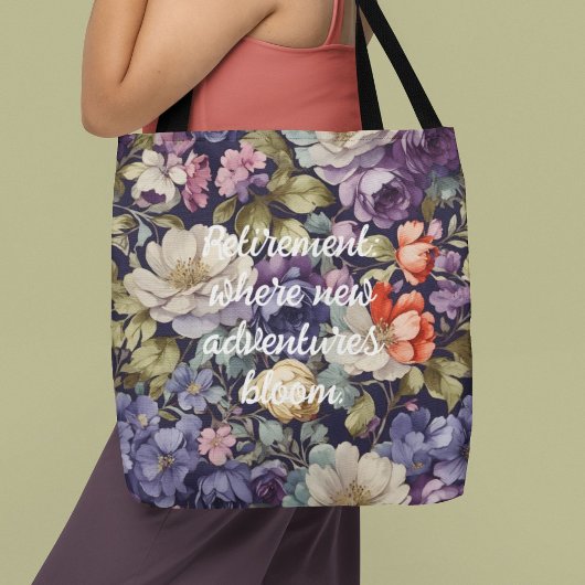 Tote Bag Fleurs mystiques Cadeaux de retraite personnalisés