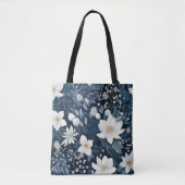 Tote Bag Fleurs neige hivernales (Devant)
