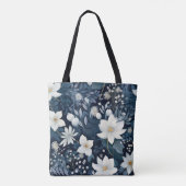 Tote Bag Fleurs neige hivernales (Dos)