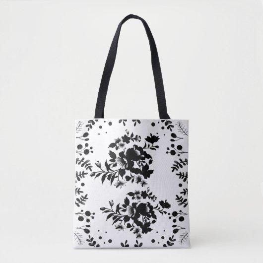 Tote Bag Fleurs noires (Devant)