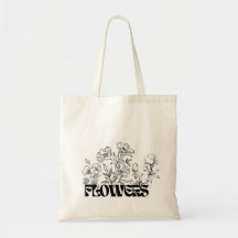 Fleurs noires modernes graphique et texte