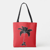 Tote Bag Fleurs noires rouges (Dos)