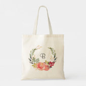 Tote Bag Fleurs orange et rose personnalisées boho (Dos)